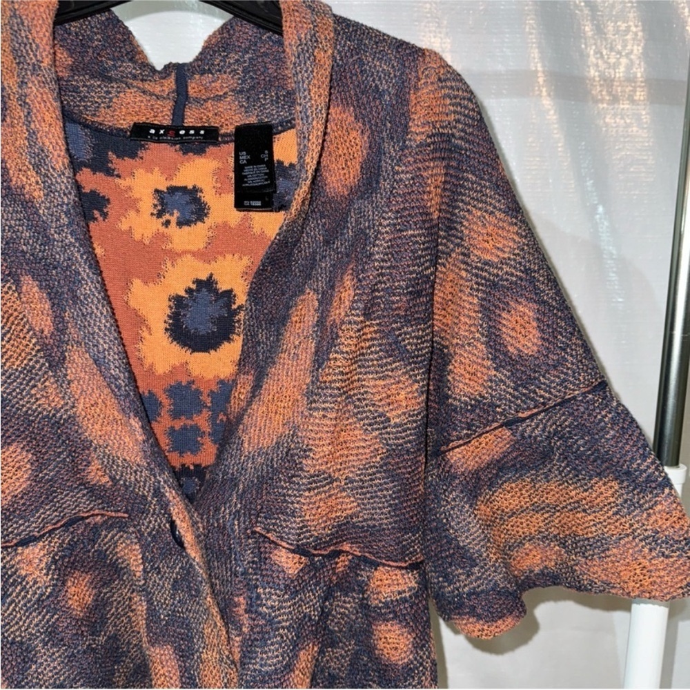 Axcess Orange and Black Floral Cardigan - Picture 4 of 4